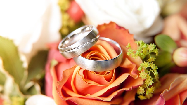 Anillos, Flor De Rosa, Novia