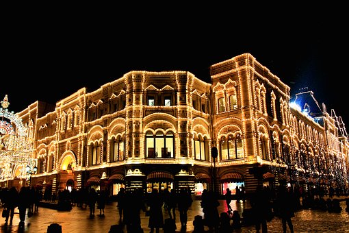 Moskau, Neues Jahr, Winter, Abend