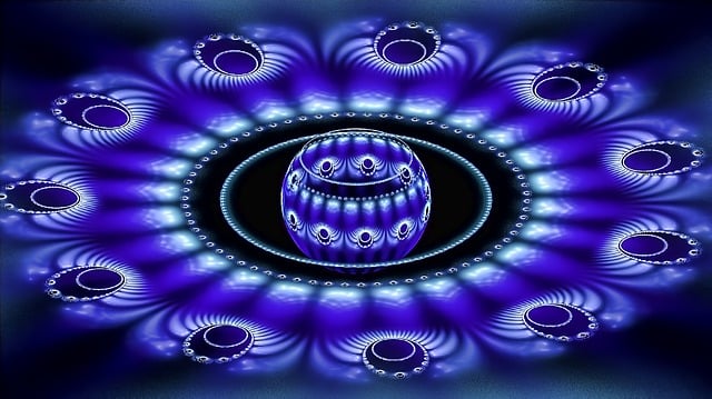 Free fractal blue sphere illustration