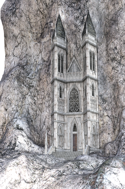 Free rock nature church illustration