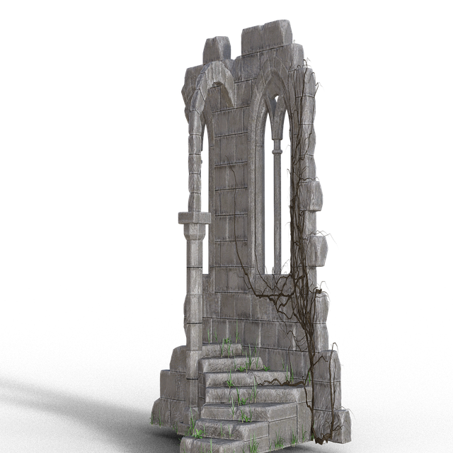 Free ruin stairs window illustration