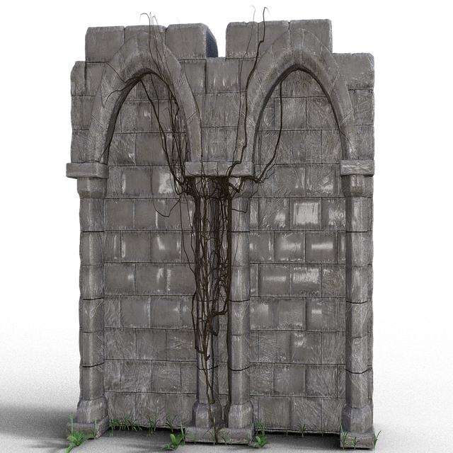 Free ruin stone ivy illustration