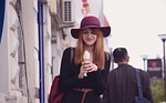 woman with ice-cream, girl, lady