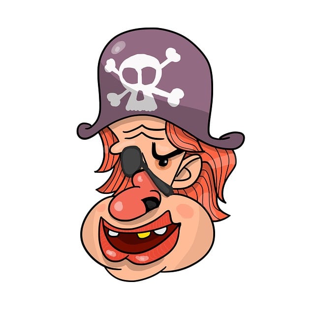 Free pirate drawing bandit illustration