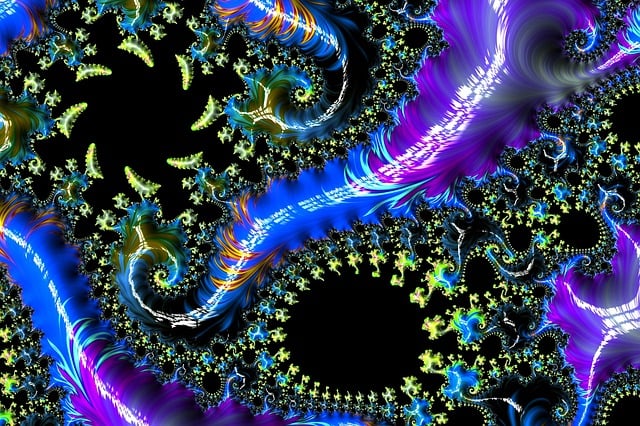 Free fractal blue background illustration