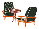 chair, table, living room