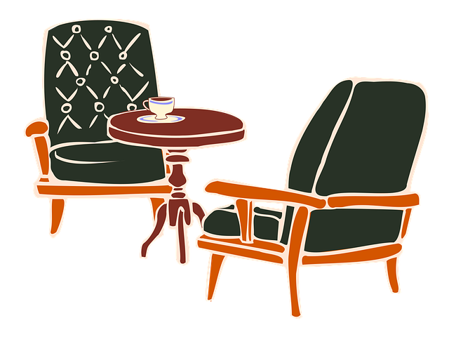 Free chair table living room illustration