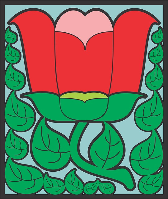 Free tulip flower digital stamp illustration