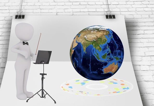 Free conductor manager terrestrial globe illustration