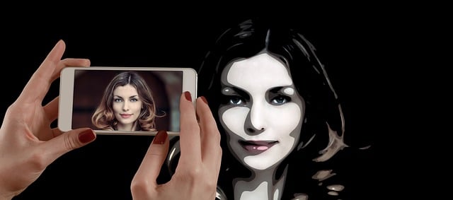 Smartphone, Gezicht, Vrouw, Ogen