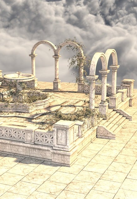 Free ancient portico columns illustration
