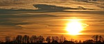 sunset, sun, evening sky