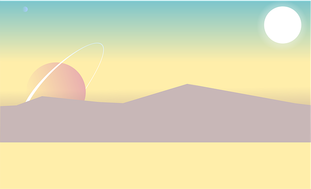 Free cartoon landscape low poly illustration