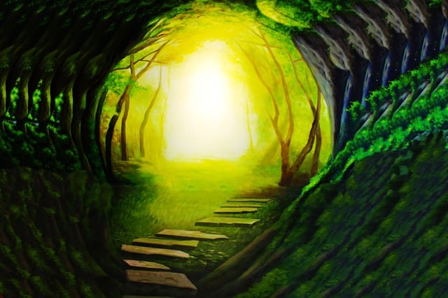 Free fantasy light tunnel illustration