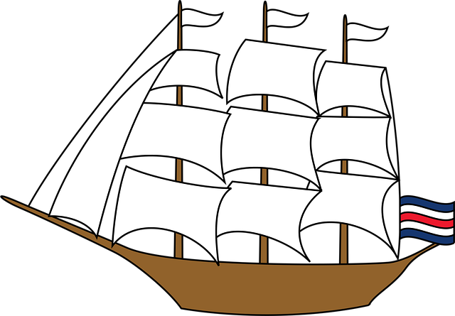 Free boat ocean sail illustration