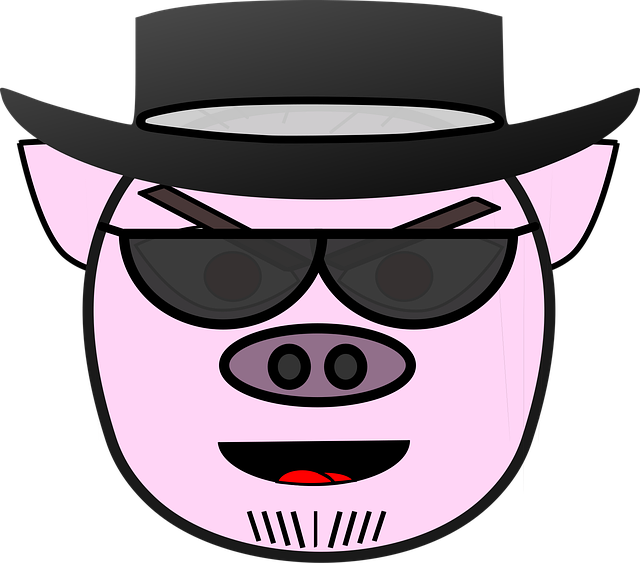 Free anthropomorphized animals dress-up head evil illustration