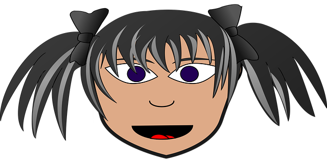 Free dress-up face dress-up head girl illustration