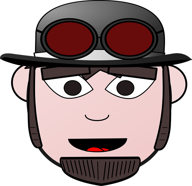 Free bowler comic characters dress-up head illustration