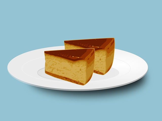 Free cheesecake cake plate vector