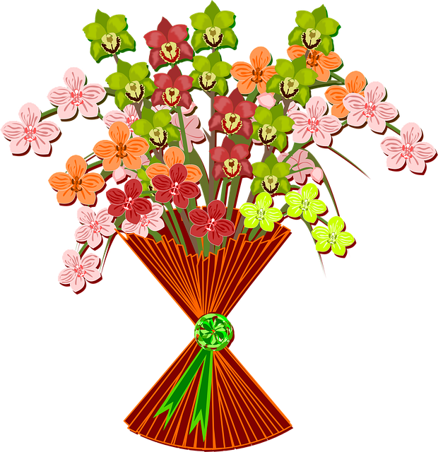 Free bouquet beautiful flowers clip art vector