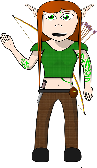 Free archer archery comic characters vector