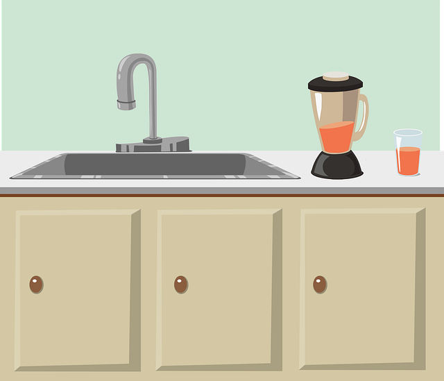 Free blender counter cupboard vector