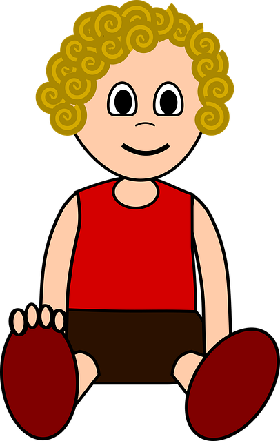 Kind, Junge, Sitzung, Blond, Comic