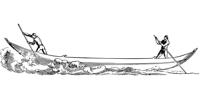 Free boat ocean row illustration