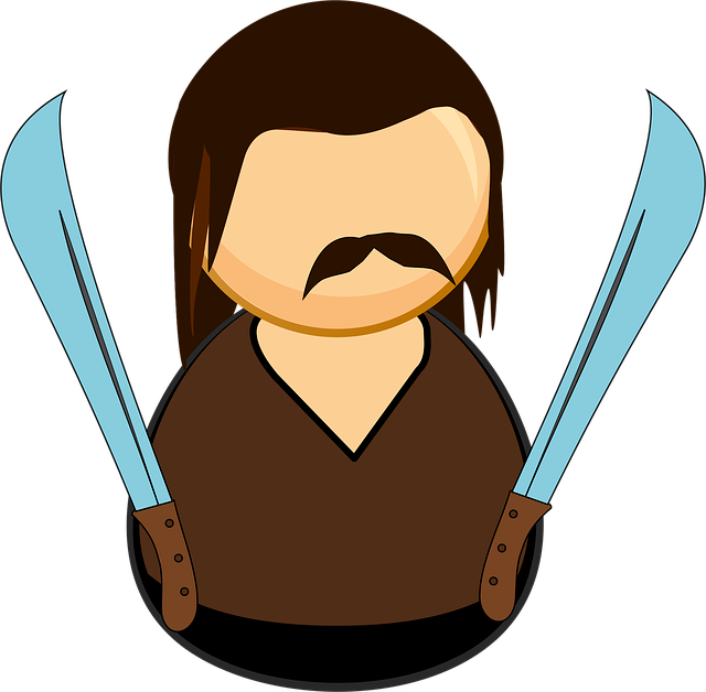 Free blade comic characters fight vector