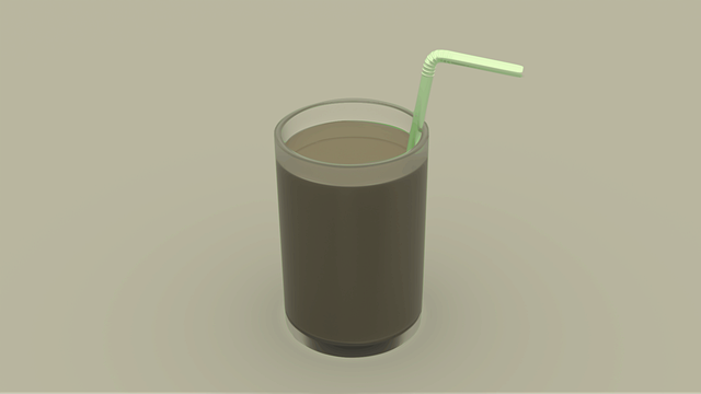 Free drink glass straw vector
