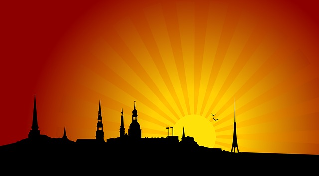 Free latvia panorama riga vector