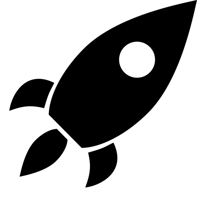 Free monochrome rocket space illustration