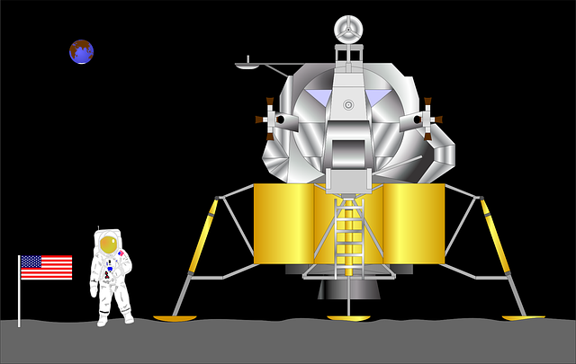 Free moon landing space spacecraft vector