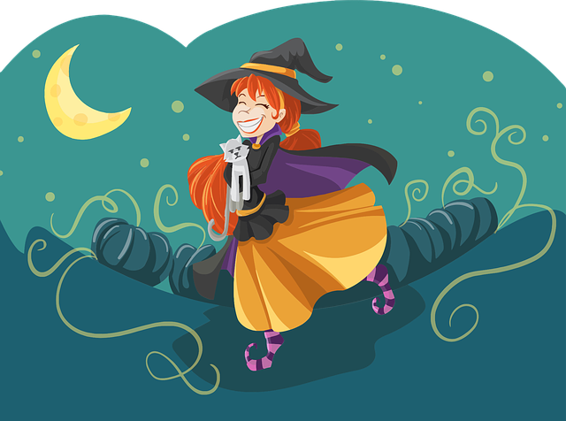 Free cat witch nature vector