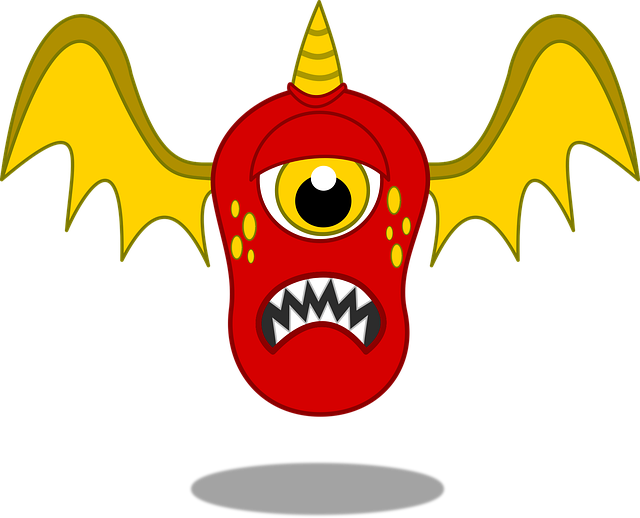 Free bat flying monster vector