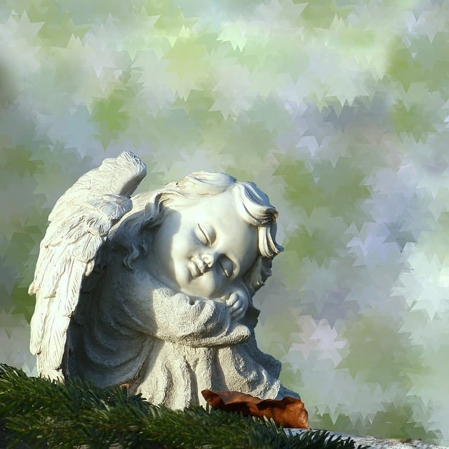 Free angel sitting asleep illustration