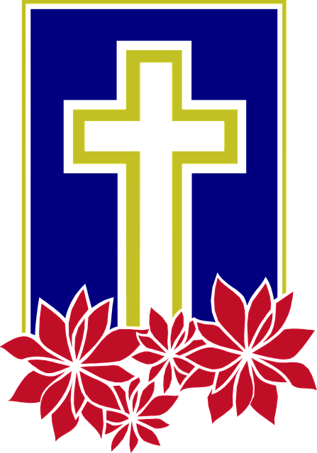 Free christian cross decorated vector