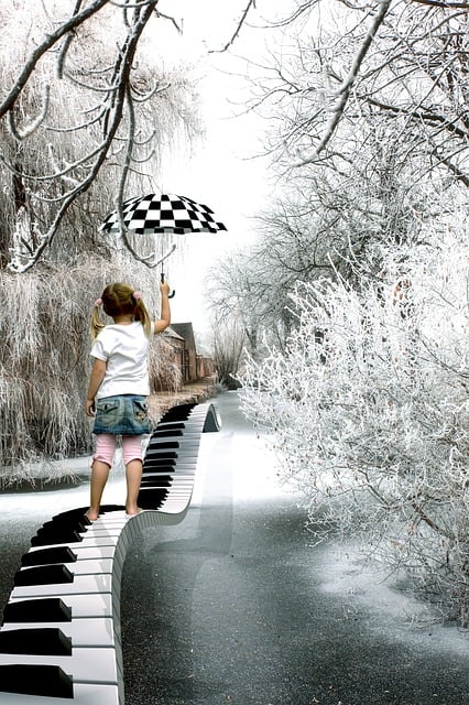 Kind, Winter, Fotomontage, Dekoration