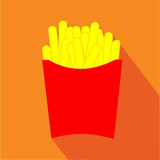 Free chips fast food french fries vector