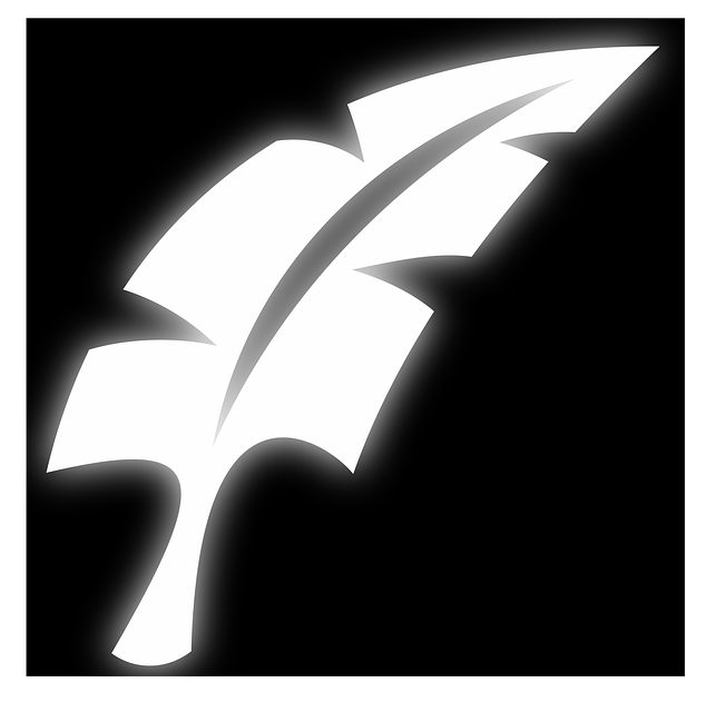 Free art b w feather illustration