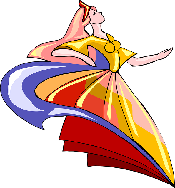 Free abstract colourful dance illustration
