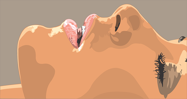 Free girl lying down mouth illustration