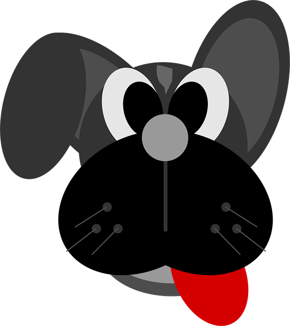 Free black circles dog vector