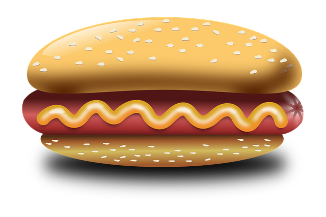 Free hot dog food bread illustration
