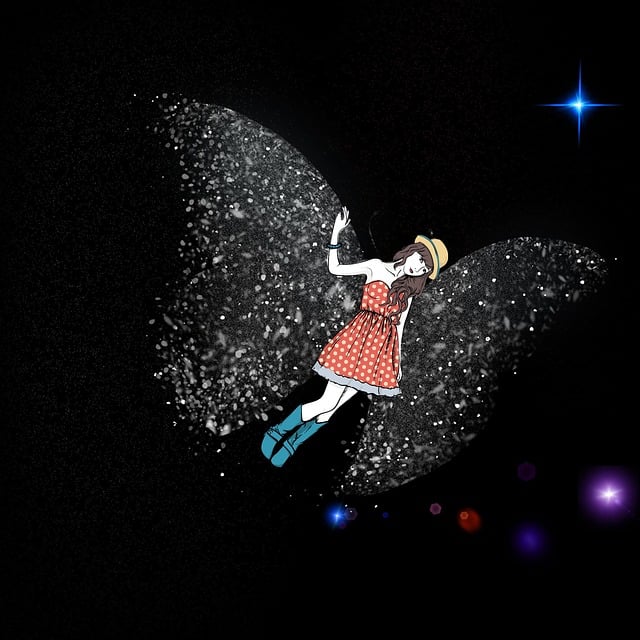 Free butterfly butterfly woman young woman illustration