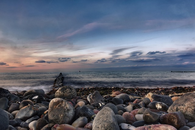 Free Stone Beach Evening Sun photo and picture