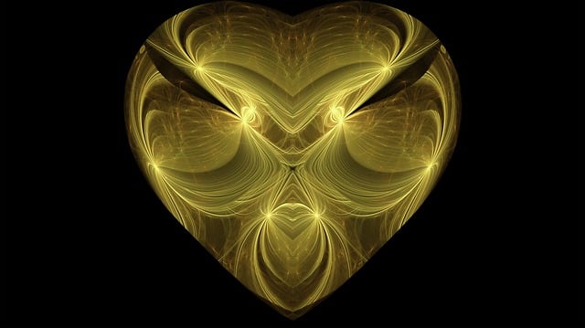 Free fractal heart gold illustration