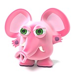 animal, elephant, pink