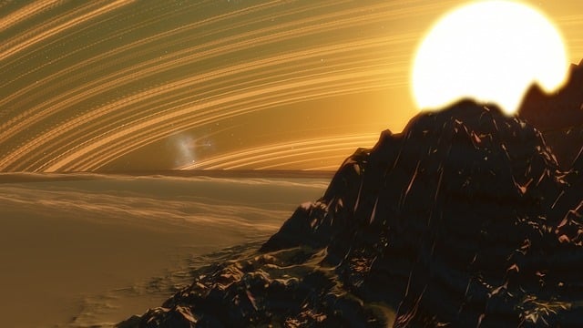 Alien Sky Planet, Stern, Galaxis, Ring