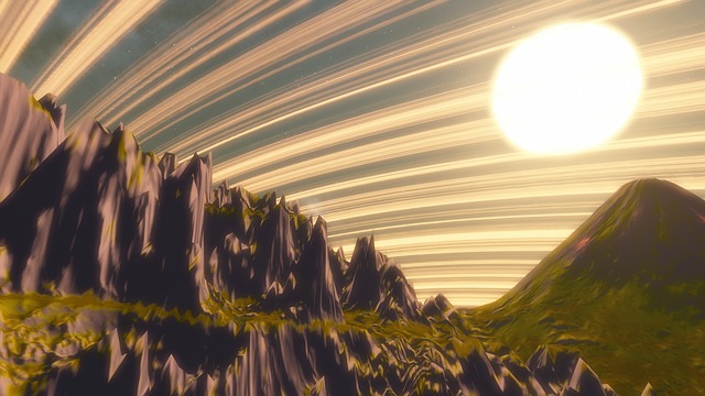 Alien Sky Planet, Stern, Galaxis, Ring